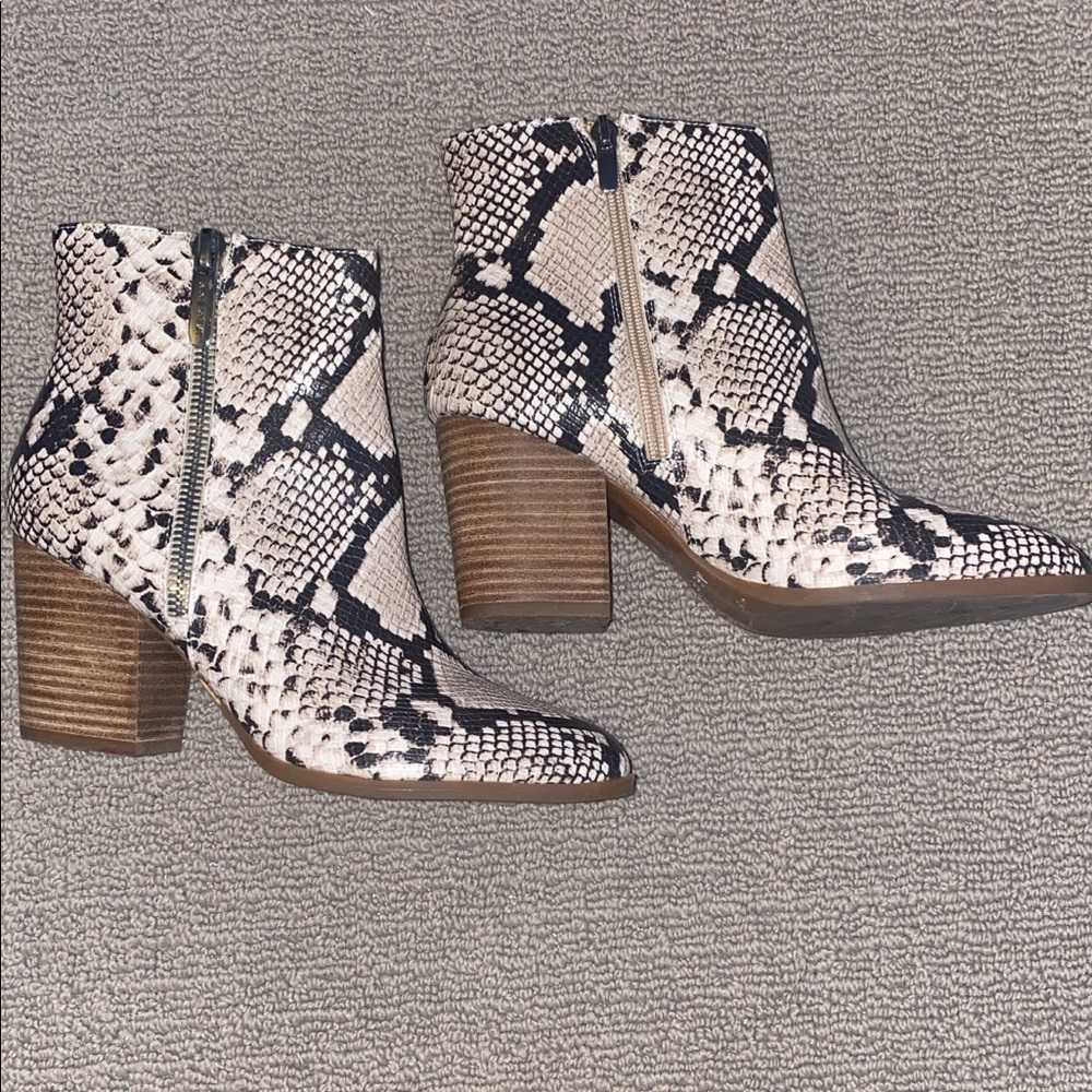 Snake print boots
